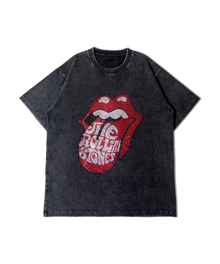 JACKROSE(ジャックローズ) |【The Rolling Stones×JACKROSE】Lips&Tongue ラインストーン-SSTEE(MENS)