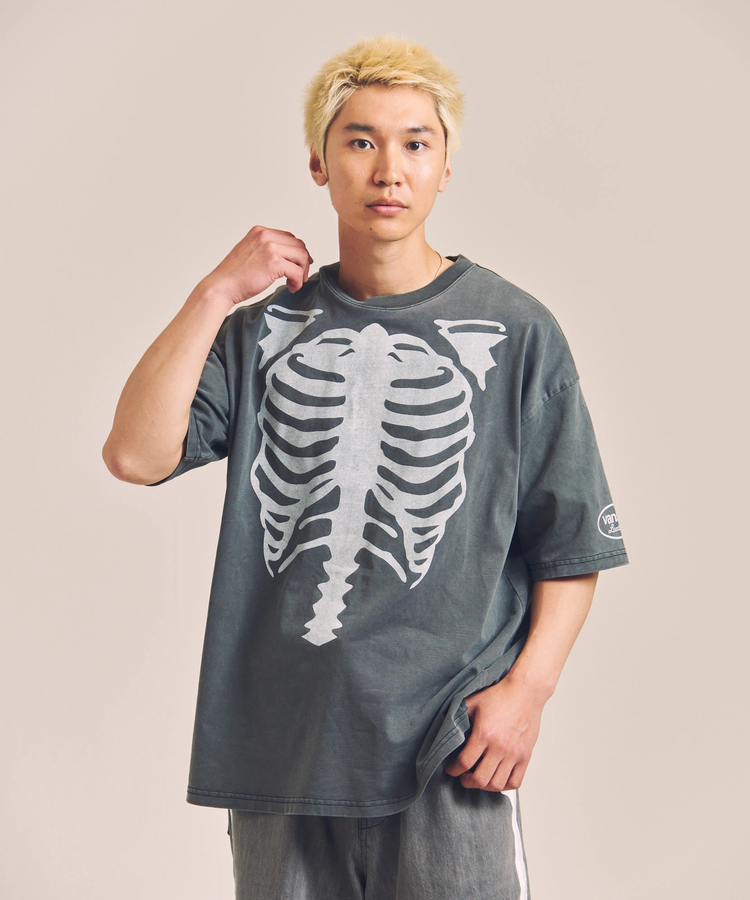 JACKROSE(ジャックローズ) |vanson/バンソン SKELTON BONES-Pigment Dyed SS Tee(MENS)