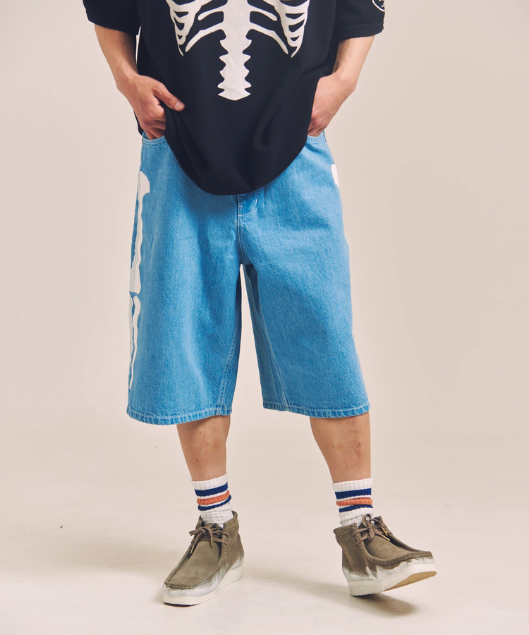 JACKROSE(ジャックローズ) |vanson/バンソン SKELTON BONES-Denim Shorts(MENS)