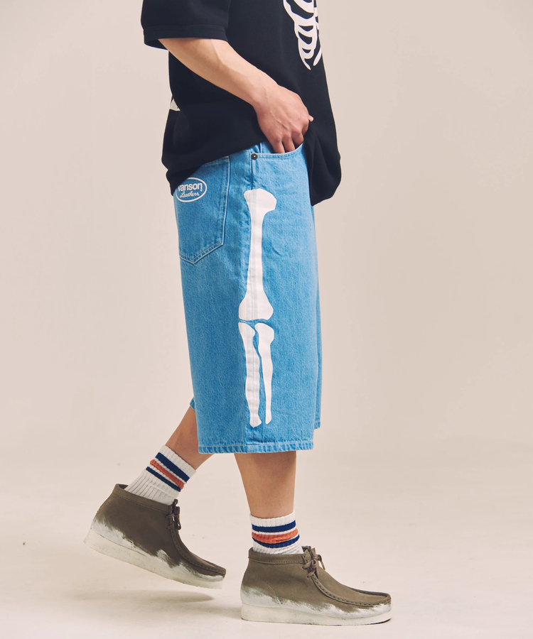 JACKROSE(ジャックローズ) |vanson/バンソン SKELTON BONES-Denim Shorts(MENS)
