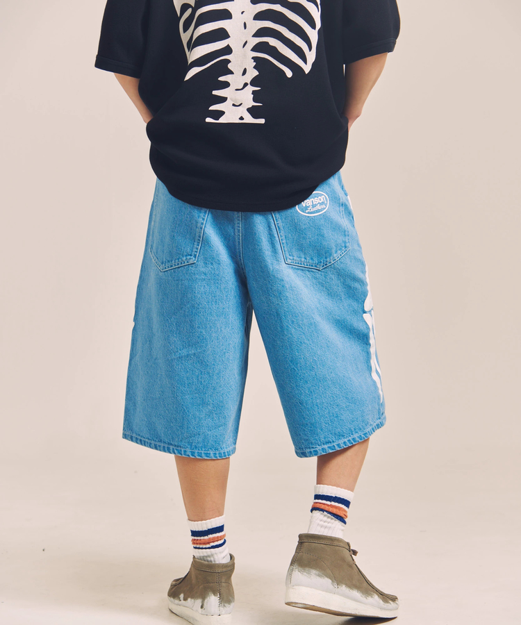 JACKROSE(ジャックローズ) |vanson/バンソン SKELTON BONES-Denim Shorts(MENS)