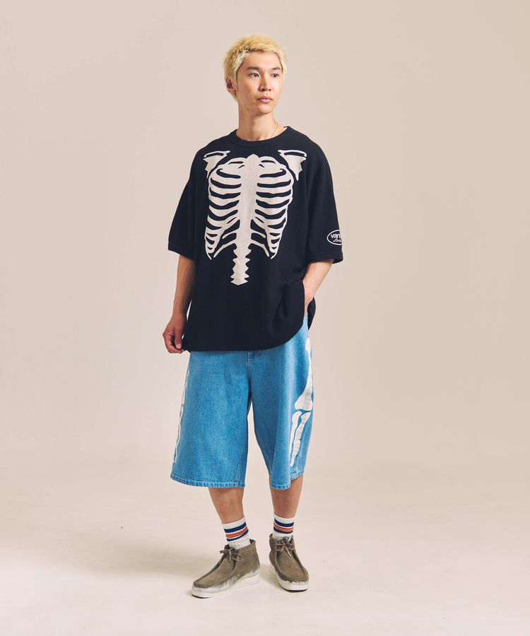 JACKROSE(ジャックローズ) |vanson/バンソン SKELTON BONES-Denim Shorts(MENS)
