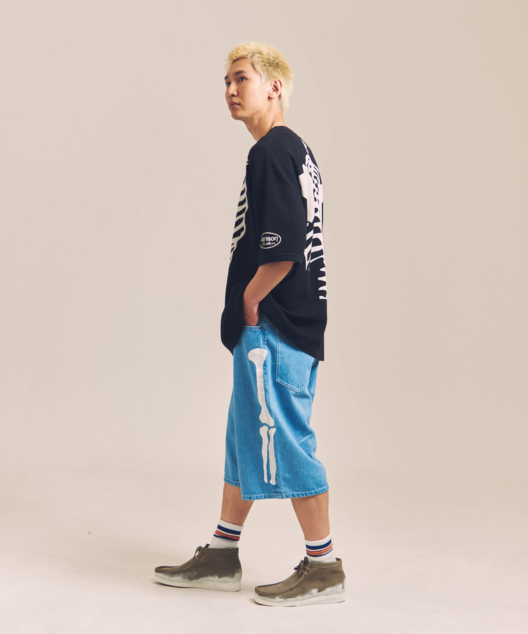 JACKROSE(ジャックローズ) |vanson/バンソン SKELTON BONES-Denim Shorts(MENS)