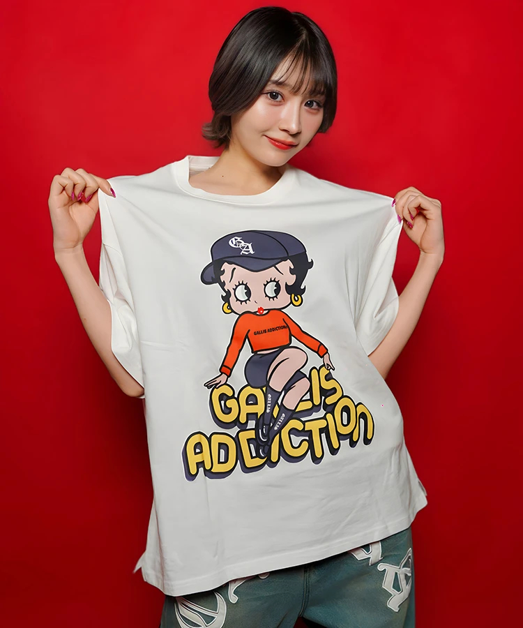 JACKROSE(ジャックローズ) |【BETTY BOOP×GALLIS ADDICTION】FRONT SITイラスト S/STEE(MENS)