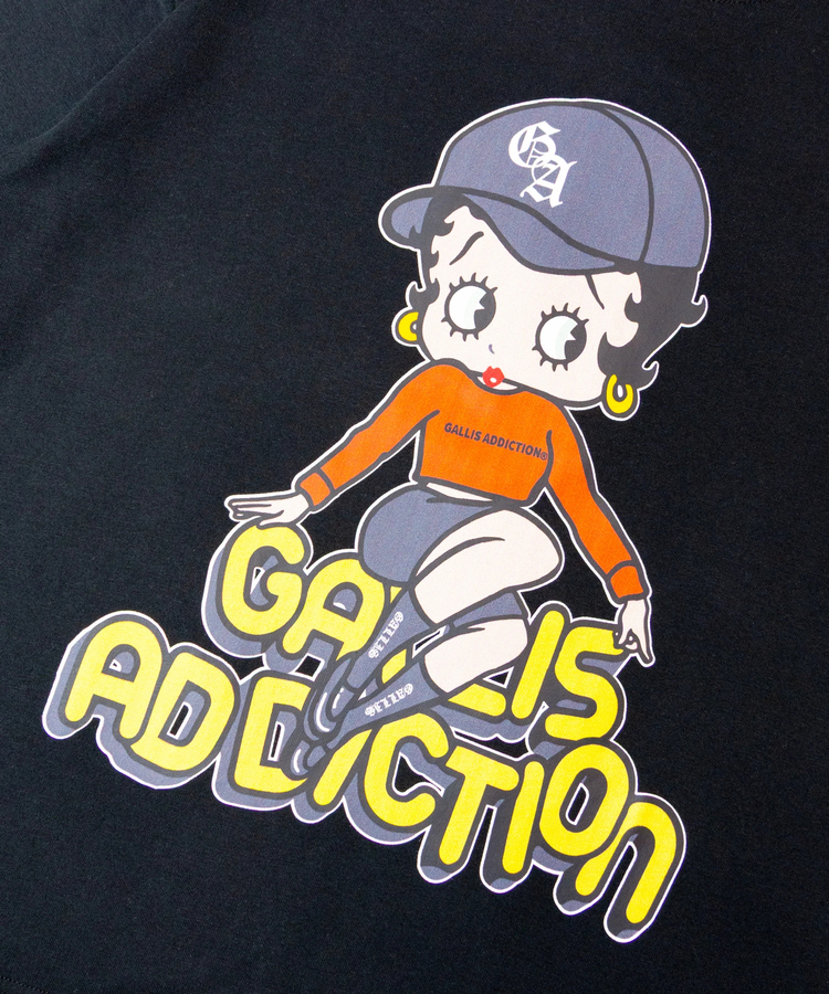 JACKROSE(ジャックローズ) |【BETTY BOOP×GALLIS ADDICTION】FRONT SITイラスト S/STEE(MENS)
