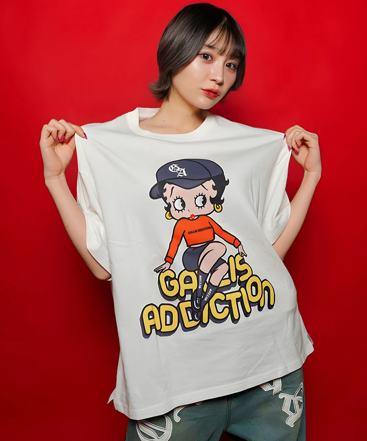 JACKROSE(ジャックローズ) |【BETTY BOOP×GALLIS ADDICTION】FRONT SITイラスト S/STEE(MENS)