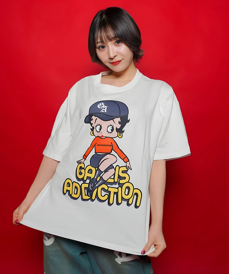 JACKROSE(ジャックローズ) |【BETTY BOOP×GALLIS ADDICTION】FRONT SITイラスト S/STEE(MENS)