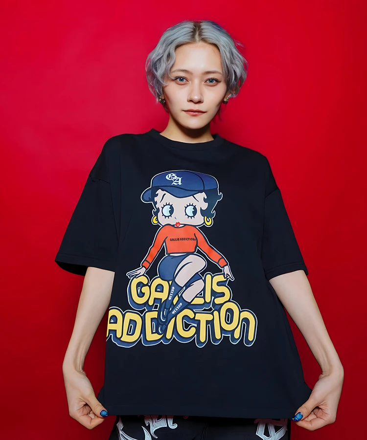 JACKROSE(ジャックローズ) |【BETTY BOOP×GALLIS ADDICTION】FRONT SITイラスト S/STEE(MENS)