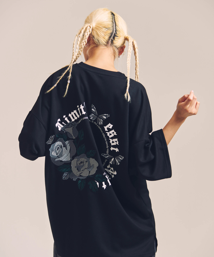 JACKROSE(ジャックローズ) |JE-ローズ&バタフライ刺繍-SSTEE(MENS)
