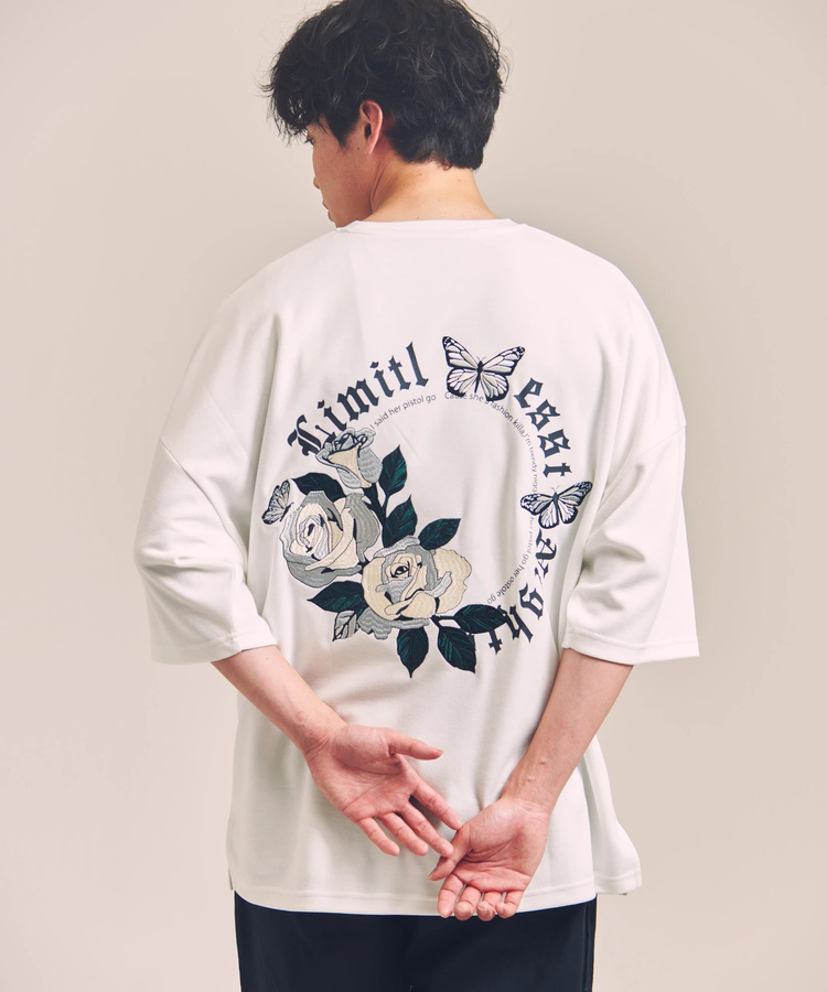 JACKROSE(ジャックローズ) |JE-ローズ&バタフライ刺繍-SSTEE(MENS)