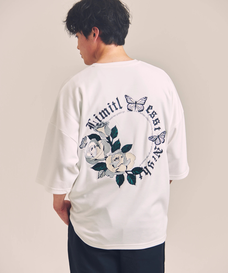 JACKROSE(ジャックローズ) |JE-ローズ&バタフライ刺繍-SSTEE(MENS)