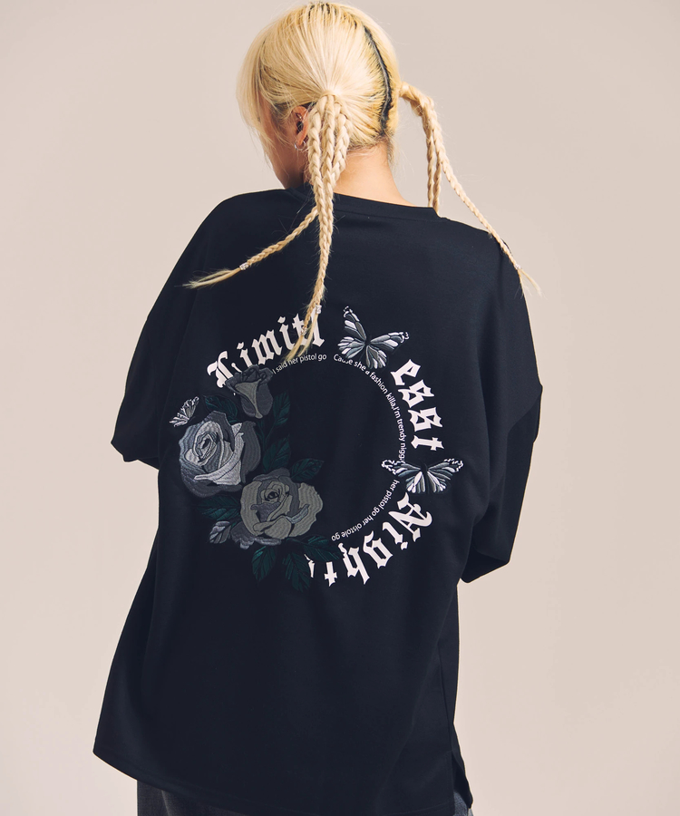 JACKROSE(ジャックローズ) |JE-ローズ&バタフライ刺繍-SSTEE(MENS)