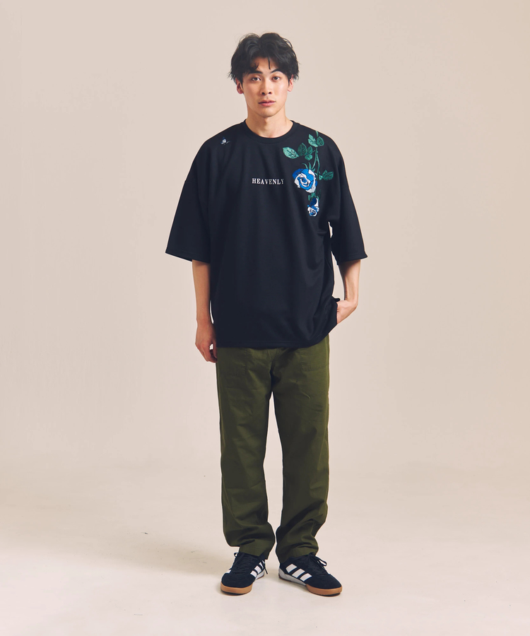 JACKROSE(ジャックローズ) |JE-ローズ&バタフライ刺繍-SSTEE(MENS)