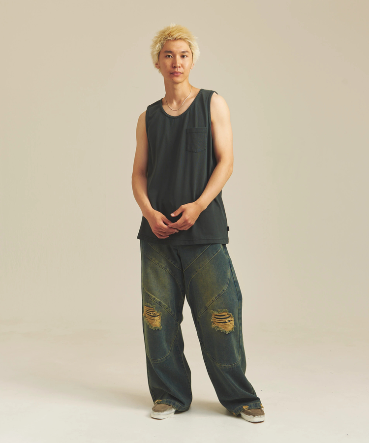JACKROSE(ジャックローズ) |SHELTECH/シェルテック ピグメントプレーティング天竺-Tanktop(MENS)