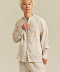JACKROSE(ジャックローズ) |BAYCANT/ベイカント リネン100% バンドカラーLSシャツ *セットアップ対応(MENS)