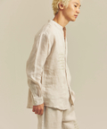 JACKROSE(ジャックローズ) |BAYCANT/ベイカント リネン100% バンドカラーLSシャツ *セットアップ対応(MENS)