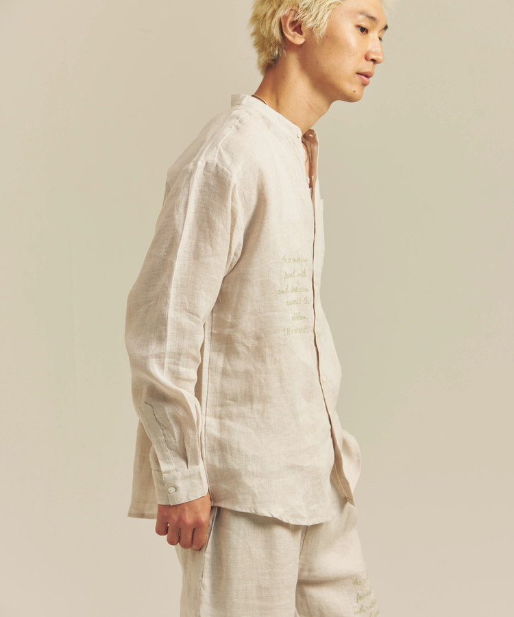 JACKROSE(ジャックローズ) |BAYCANT/ベイカント リネン100% バンドカラーLSシャツ *セットアップ対応(MENS)