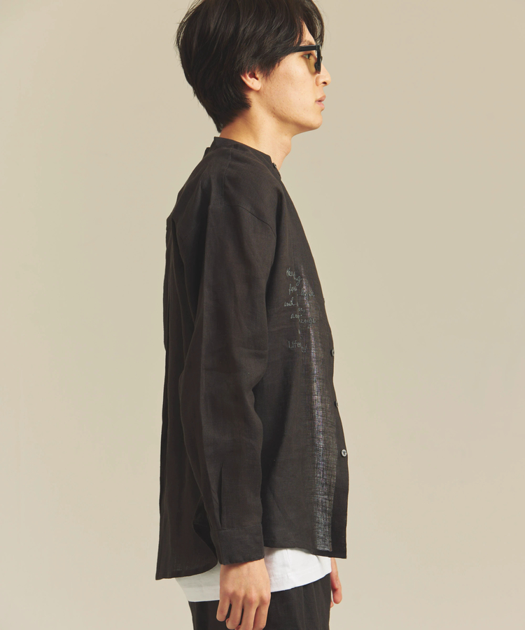 JACKROSE(ジャックローズ) |BAYCANT/ベイカント リネン100% バンドカラーLSシャツ *セットアップ対応(MENS)