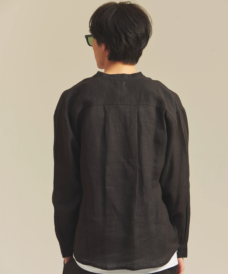 JACKROSE(ジャックローズ) |BAYCANT/ベイカント リネン100% バンドカラーLSシャツ *セットアップ対応(MENS)