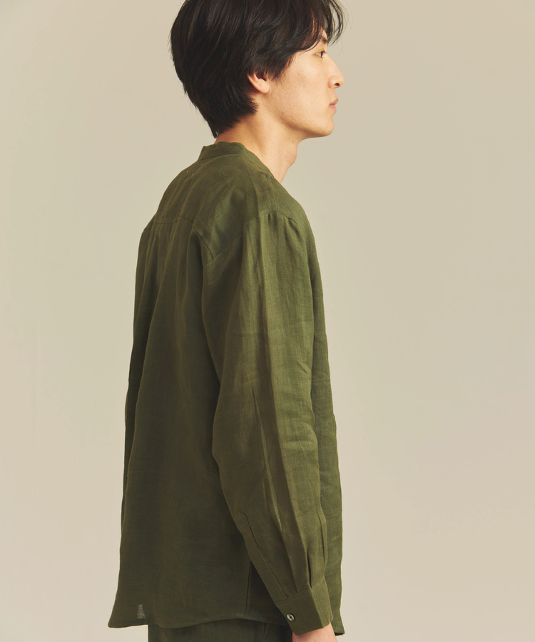 JACKROSE(ジャックローズ) |BAYCANT/ベイカント リネン100% バンドカラーLSシャツ *セットアップ対応(MENS)