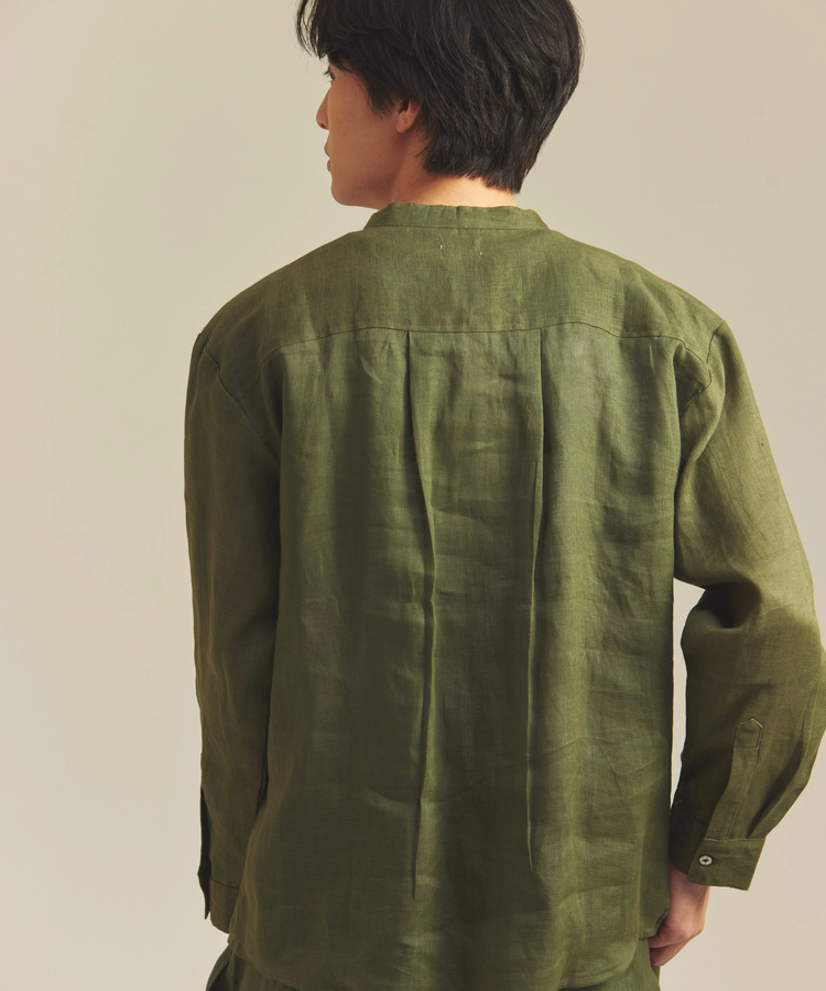 JACKROSE(ジャックローズ) |BAYCANT/ベイカント リネン100% バンドカラーLSシャツ *セットアップ対応(MENS)