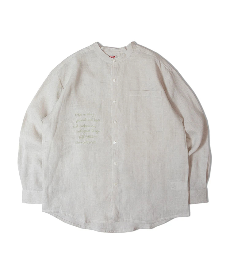 JACKROSE(ジャックローズ) |BAYCANT/ベイカント リネン100% バンドカラーLSシャツ *セットアップ対応(MENS)