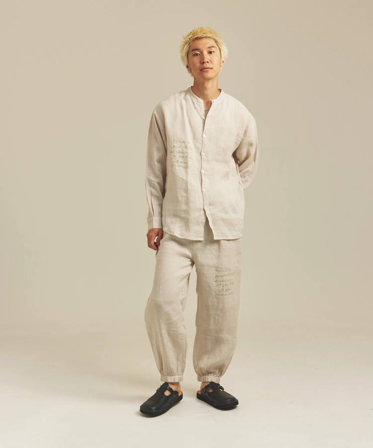 JACKROSE(ジャックローズ) |BAYCANT/ベイカント リネン100% バンドカラーLSシャツ *セットアップ対応(MENS)