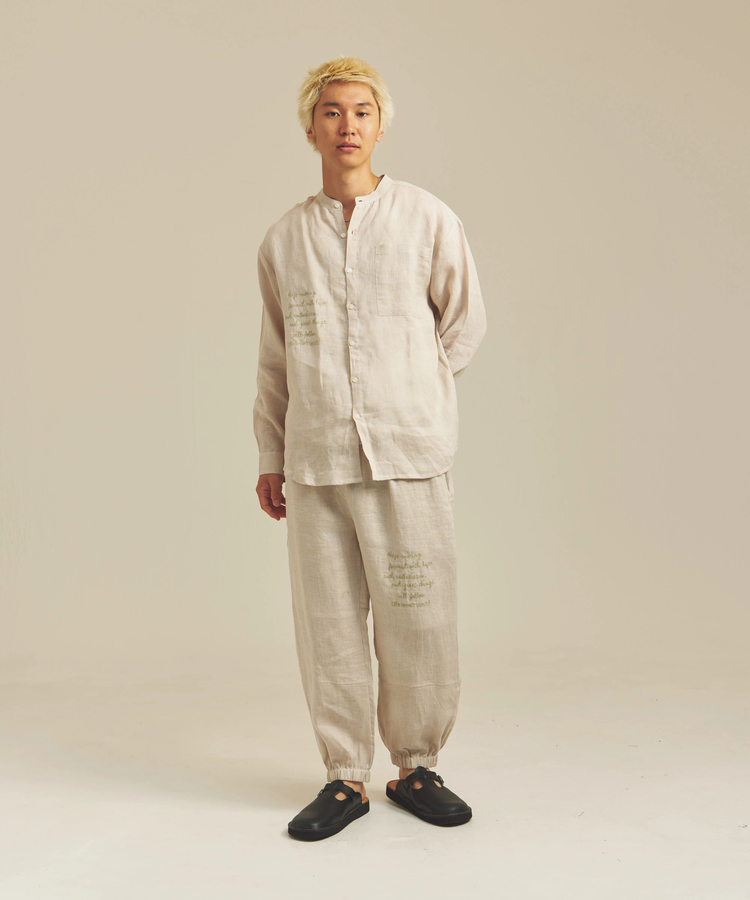 JACKROSE(ジャックローズ) |BAYCANT/ベイカント リネン100% バンドカラーLSシャツ *セットアップ対応(MENS)
