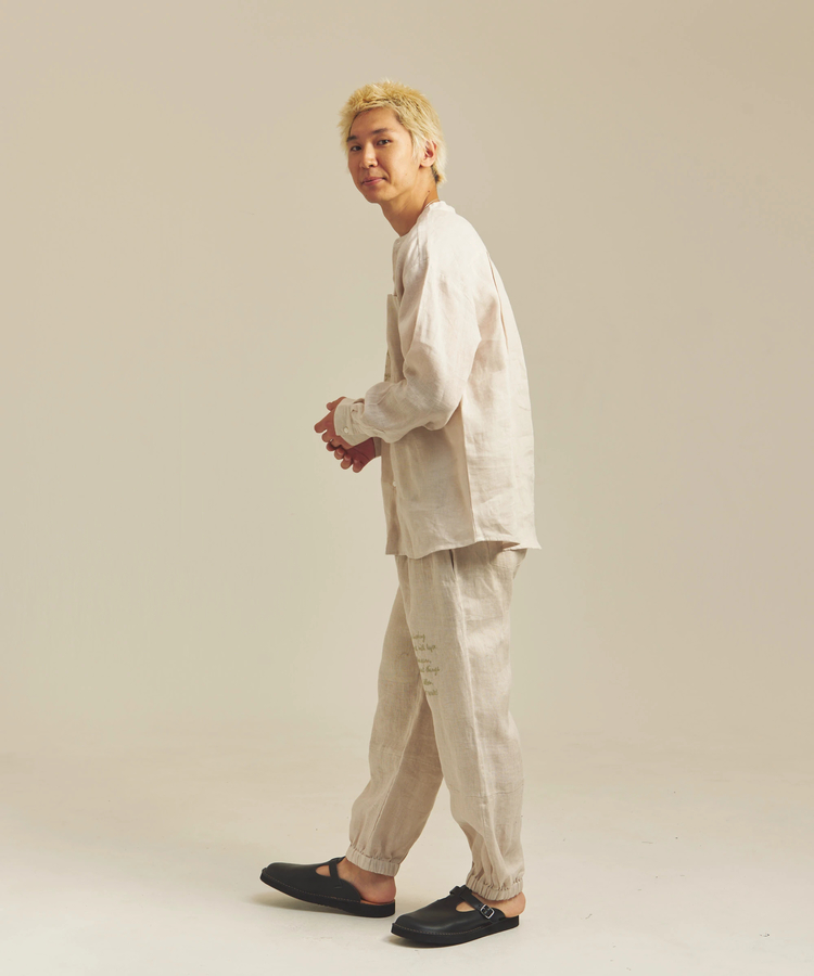 JACKROSE(ジャックローズ) |BAYCANT/ベイカント リネン100% バンドカラーLSシャツ *セットアップ対応(MENS)