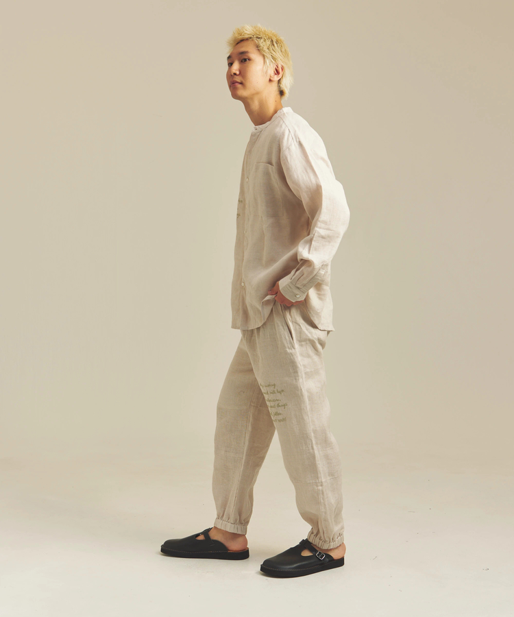 JACKROSE(ジャックローズ) |BAYCANT/ベイカント リネン100% バンドカラーLSシャツ *セットアップ対応(MENS)