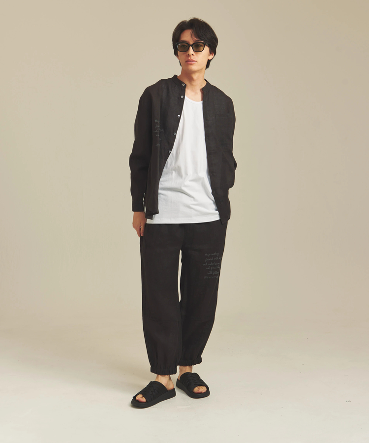 JACKROSE(ジャックローズ) |BAYCANT/ベイカント リネン100% バンドカラーLSシャツ *セットアップ対応(MENS)