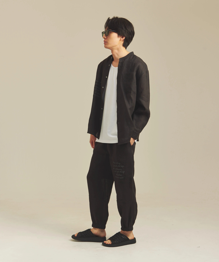 JACKROSE(ジャックローズ) |BAYCANT/ベイカント リネン100% バンドカラーLSシャツ *セットアップ対応(MENS)
