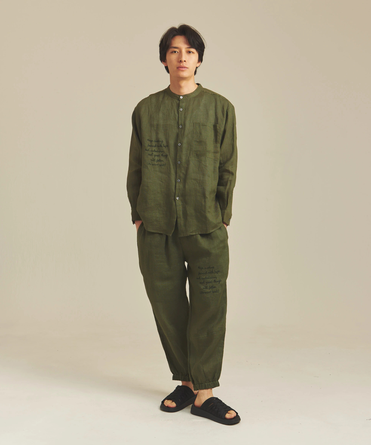 JACKROSE(ジャックローズ) |BAYCANT/ベイカント リネン100% バンドカラーLSシャツ *セットアップ対応(MENS)