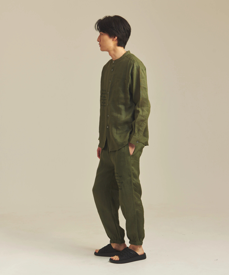 JACKROSE(ジャックローズ) |BAYCANT/ベイカント リネン100% バンドカラーLSシャツ *セットアップ対応(MENS)