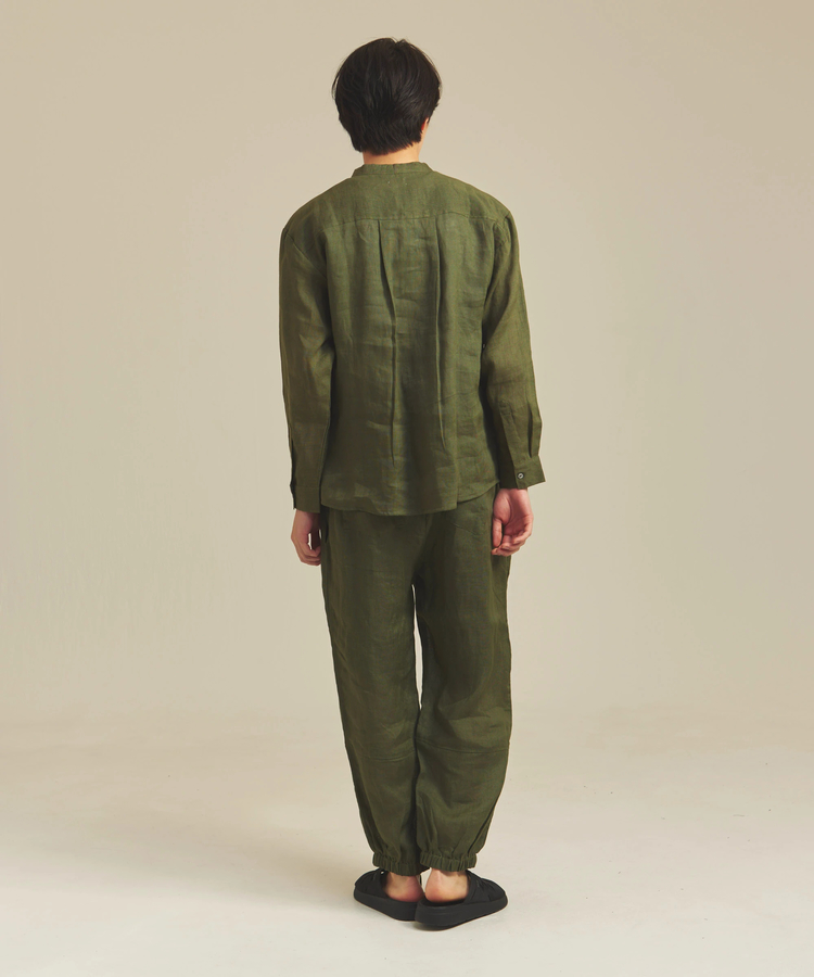 JACKROSE(ジャックローズ) |BAYCANT/ベイカント リネン100% バンドカラーLSシャツ *セットアップ対応(MENS)