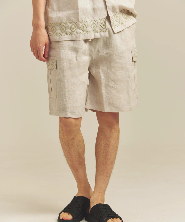 JACKROSE(ジャックローズ) |BAYCANT/ベイカント リネン100% カーゴショーツ *セットアップ対応(MENS)