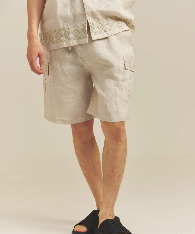 JACKROSE(ジャックローズ) |BAYCANT/ベイカント リネン100% カーゴショーツ *セットアップ対応(MENS)