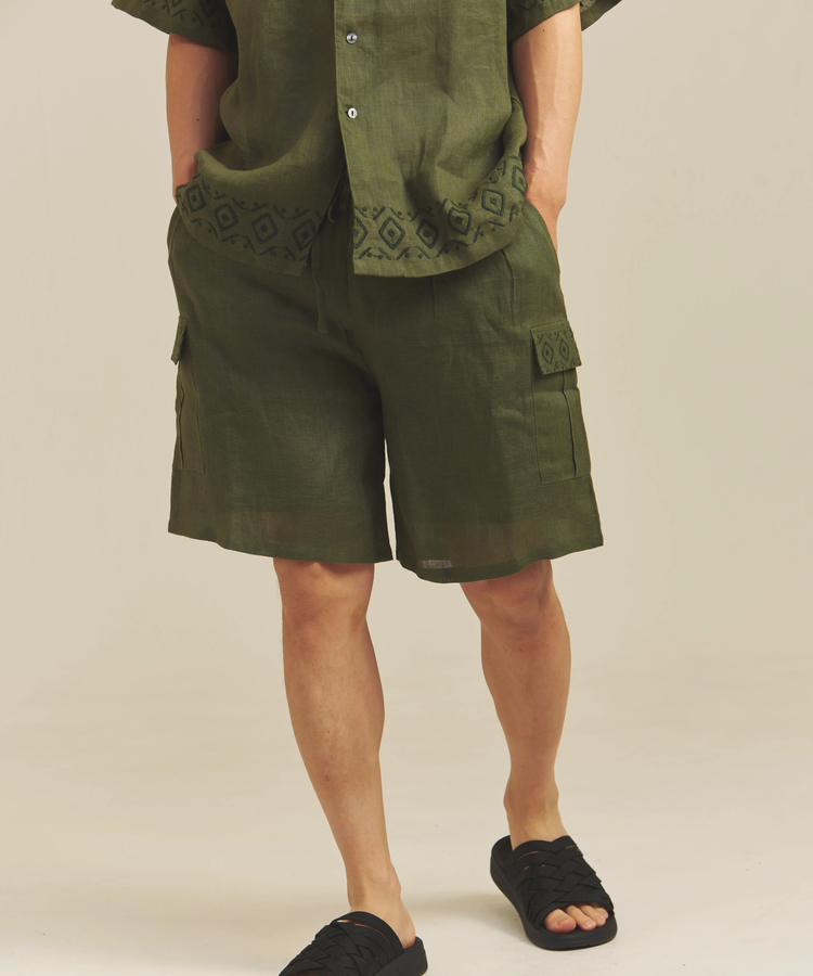 JACKROSE(ジャックローズ) |BAYCANT/ベイカント リネン100% カーゴショーツ *セットアップ対応(MENS)