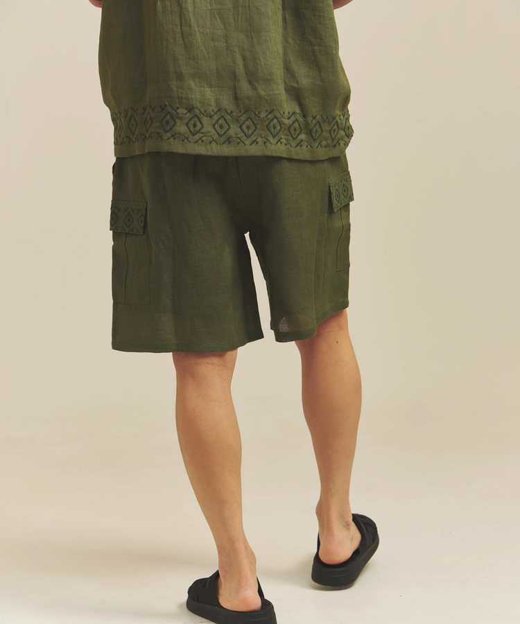 JACKROSE(ジャックローズ) |BAYCANT/ベイカント リネン100% カーゴショーツ *セットアップ対応(MENS)
