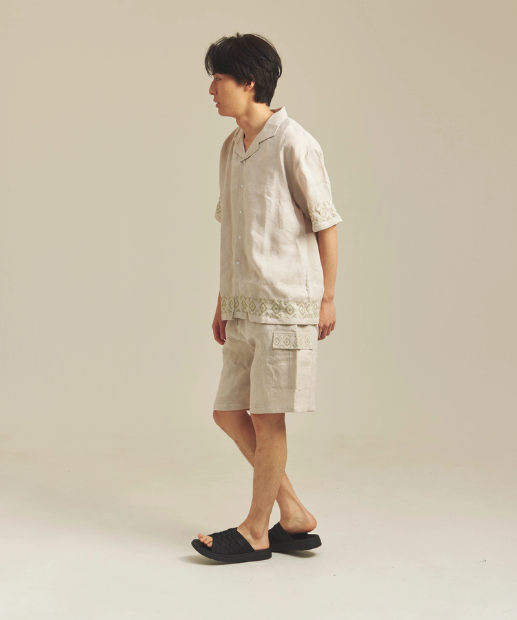 JACKROSE(ジャックローズ) |BAYCANT/ベイカント リネン100% カーゴショーツ *セットアップ対応(MENS)