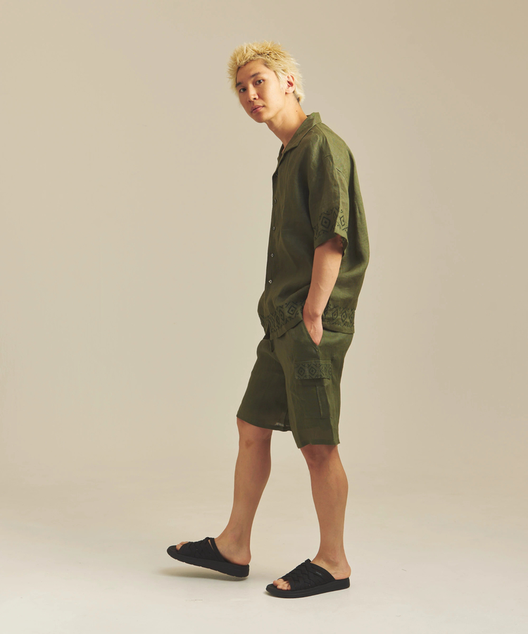 JACKROSE(ジャックローズ) |BAYCANT/ベイカント リネン100% カーゴショーツ *セットアップ対応(MENS)