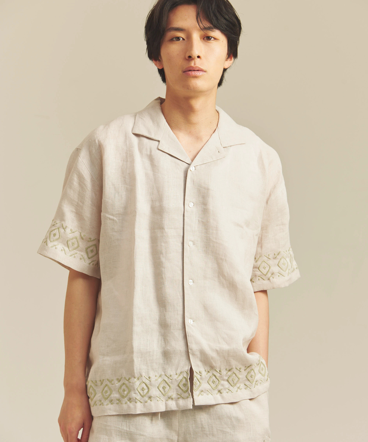 JACKROSE(ジャックローズ) |BAYCANT/ベイカント リネン100% オープンカラーSSシャツ *セットアップ対応(MENS)