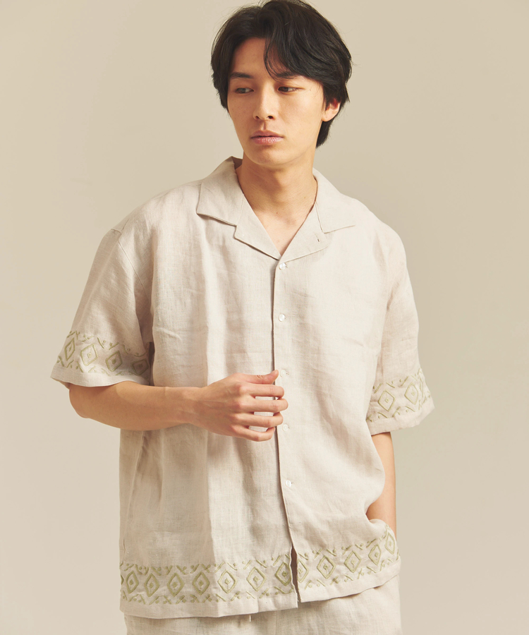 JACKROSE(ジャックローズ) |BAYCANT/ベイカント リネン100% オープンカラーSSシャツ *セットアップ対応(MENS)