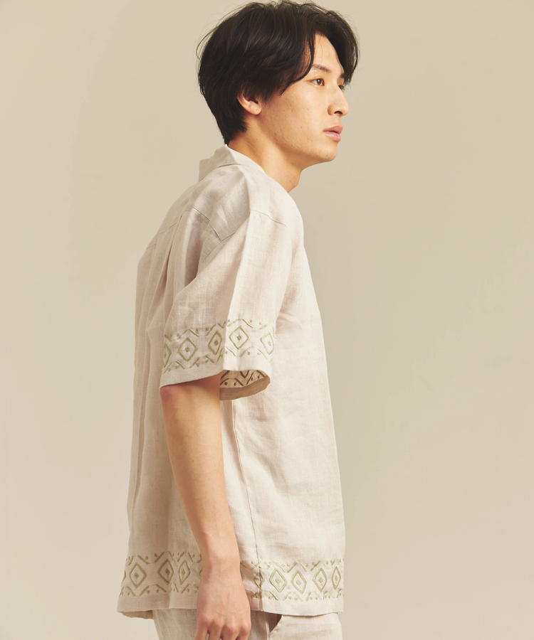 JACKROSE(ジャックローズ) |BAYCANT/ベイカント リネン100% オープンカラーSSシャツ *セットアップ対応(MENS)