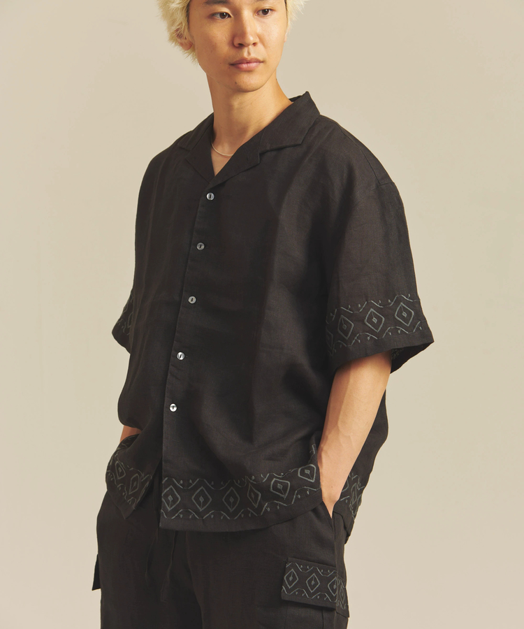 JACKROSE(ジャックローズ) |BAYCANT/ベイカント リネン100% オープンカラーSSシャツ *セットアップ対応(MENS)