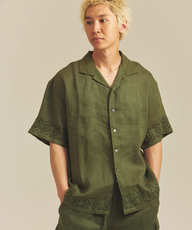 JACKROSE(ジャックローズ) |BAYCANT/ベイカント リネン100% オープンカラーSSシャツ *セットアップ対応(MENS)