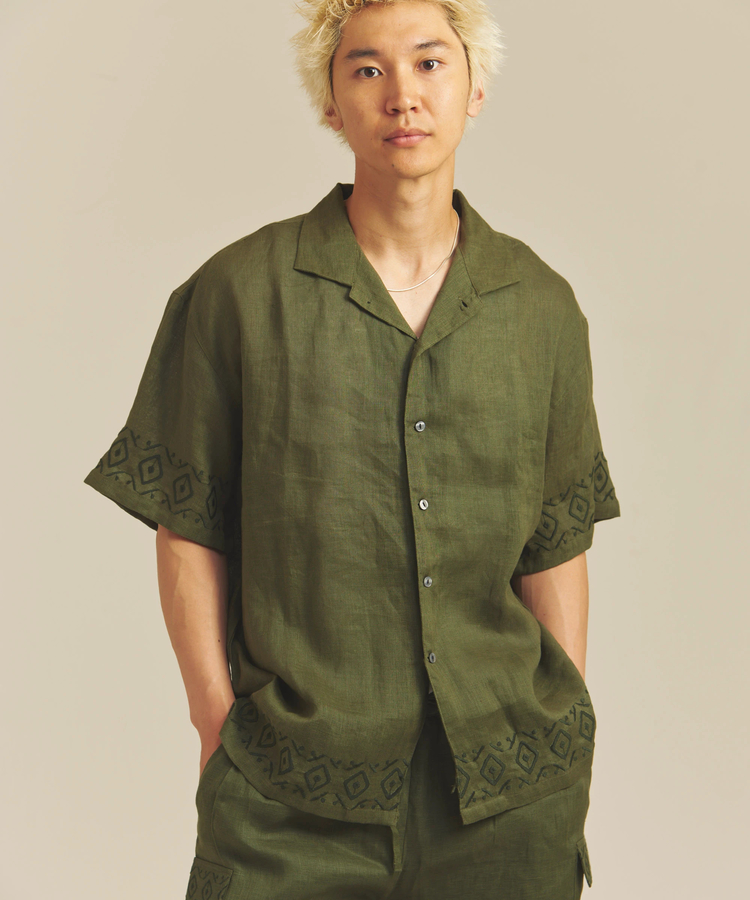 JACKROSE(ジャックローズ) |BAYCANT/ベイカント リネン100% オープンカラーSSシャツ *セットアップ対応(MENS)