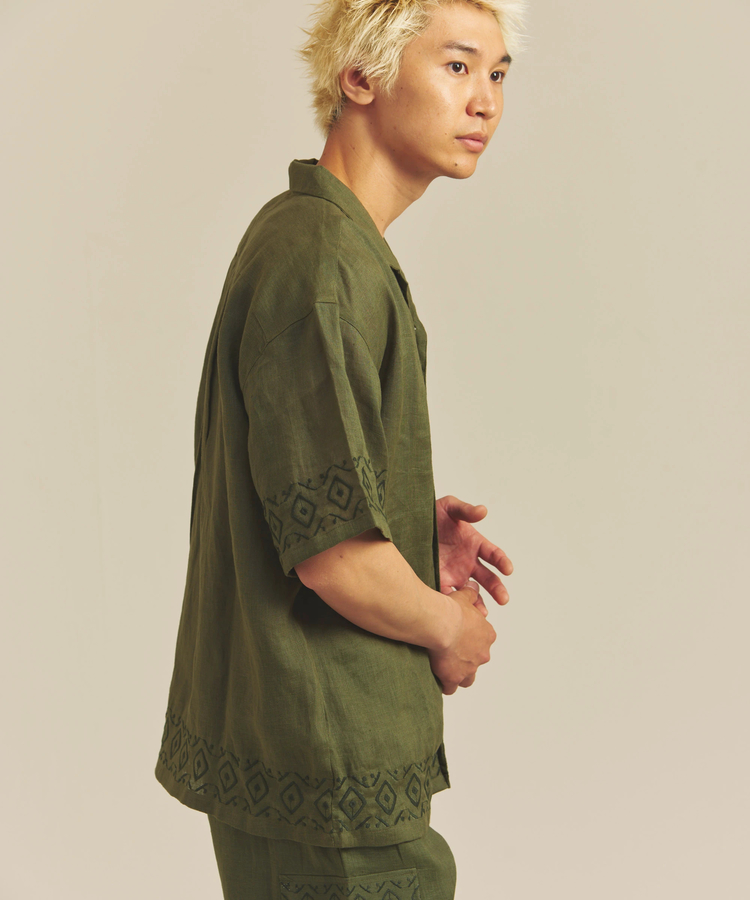 JACKROSE(ジャックローズ) |BAYCANT/ベイカント リネン100% オープンカラーSSシャツ *セットアップ対応(MENS)