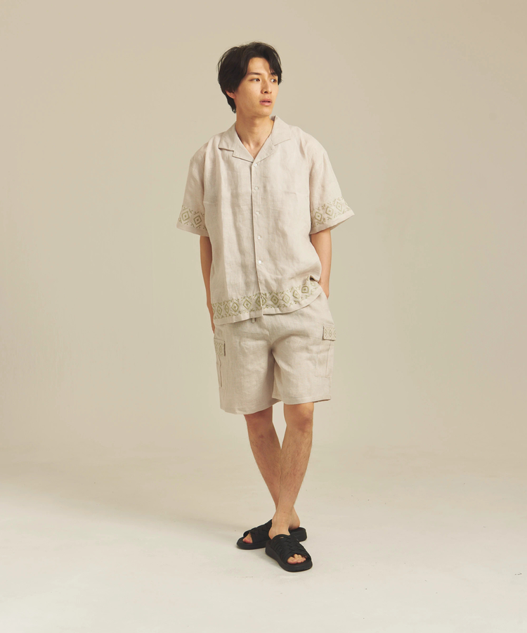 JACKROSE(ジャックローズ) |BAYCANT/ベイカント リネン100% オープンカラーSSシャツ *セットアップ対応(MENS)