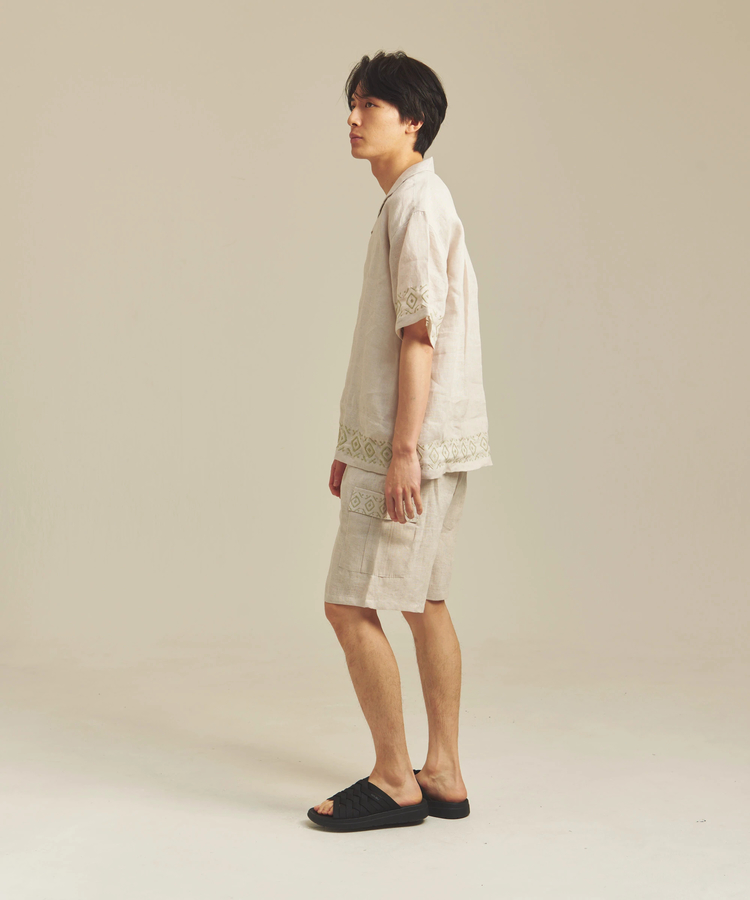 JACKROSE(ジャックローズ) |BAYCANT/ベイカント リネン100% オープンカラーSSシャツ *セットアップ対応(MENS)